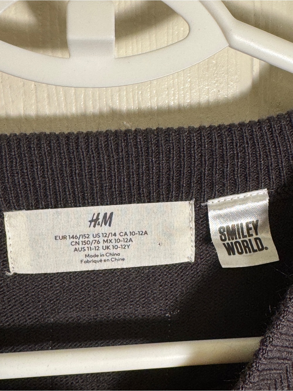 H&M Girls Black Sweater with Yellow Smiley Face Pattern - Picture 2 of 7